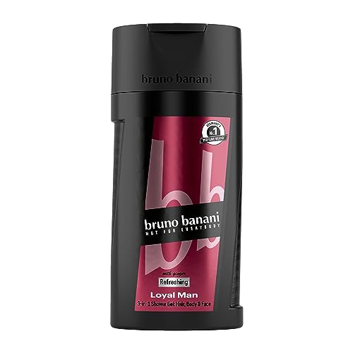 bruno banani Loyal Man Showergel, 3-in-1 Duschgel für Körper, Haar und Gesicht, mit stilvollem Herrenduft, 250 ml von bruno banani