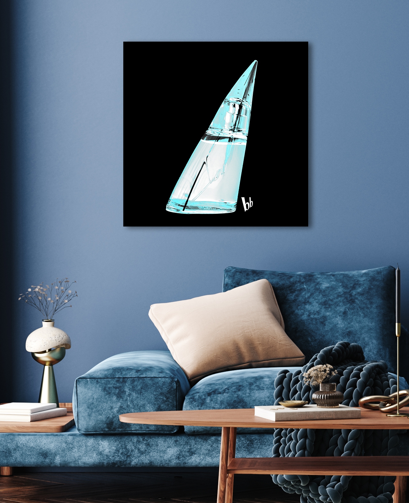 Bruno Banani Acrylglasbild "Flakon Parfum Bruno Banani - Acrylbilder mit Blattgold veredelt" 1 Stk. tlg. Goldveredelung, Handgearbeitet, Gerahmt, Edel von Bruno Banani