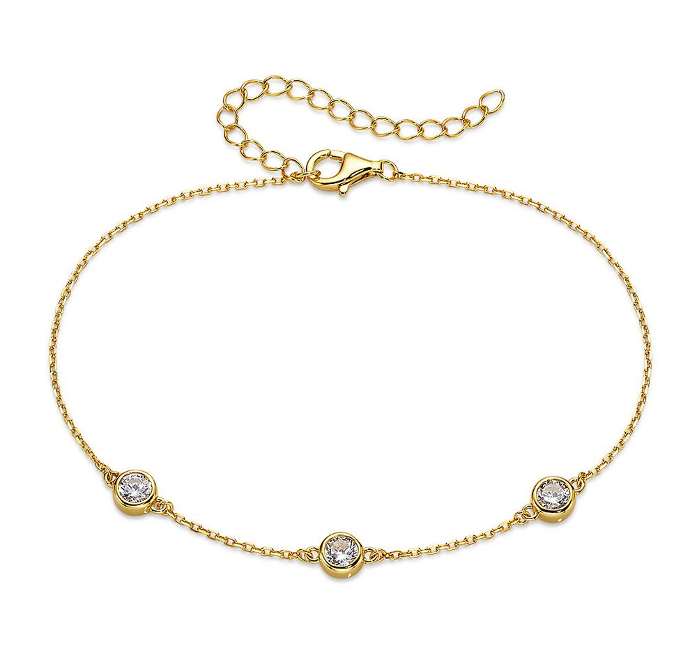 Bruno Banani Armband Schmuck Geschenk Silberarmband gelbgoldfarben vergoldet, mit Zirkonia (synth) von Bruno Banani