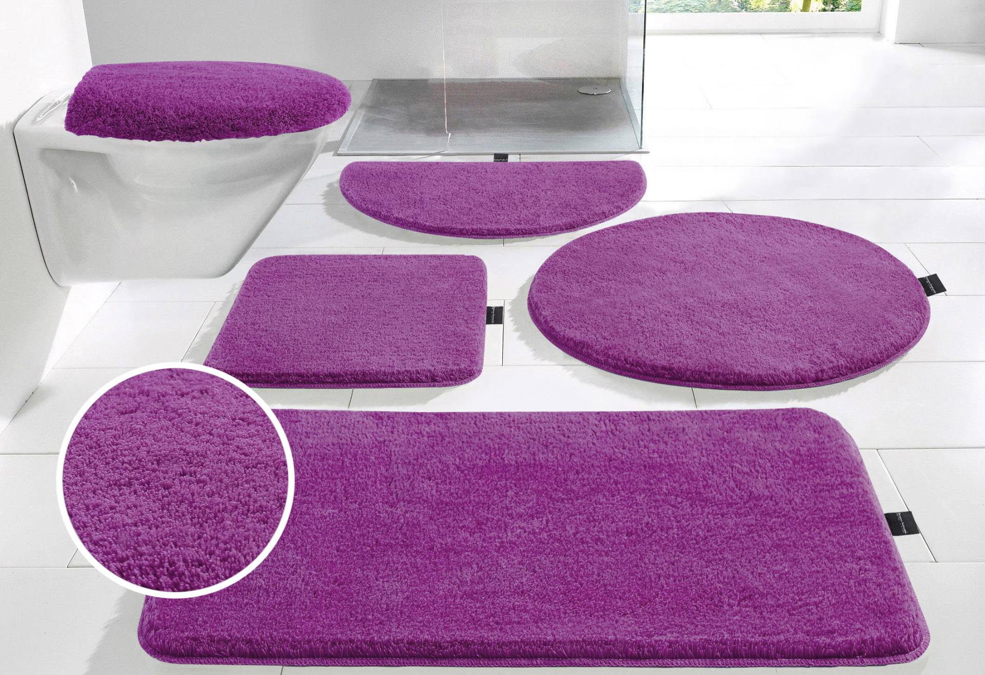 Bruno Banani Badematte "Lana, Badvorleger, Badezimmer Teppich" Höhe 25 mm rutschhemmend beschichtet fußbodenheizungsgeeignet  schnell trocknend  strapazierfähig Badteppich, Badematten, unifarben, auch als 3 teiliges Set & rund von Bruno Banani