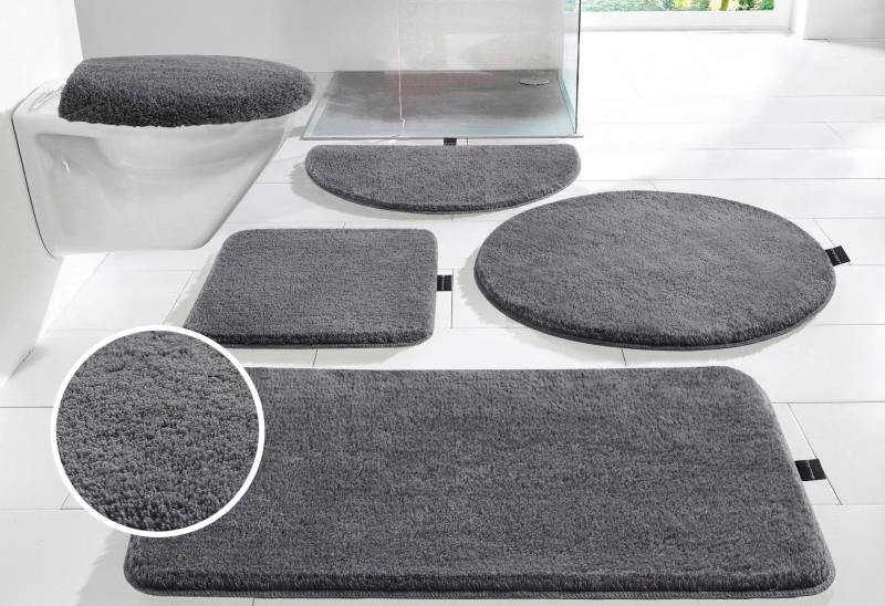 Bruno Banani Badematte "Lana, Badvorleger, Badezimmer Teppich" Höhe 25 mm rutschhemmend beschichtet fußbodenheizungsgeeignet  schnell trocknend  strapazierfähig Badteppich, Badematten, unifarben, auch als 3 teiliges Set & rund von Bruno Banani