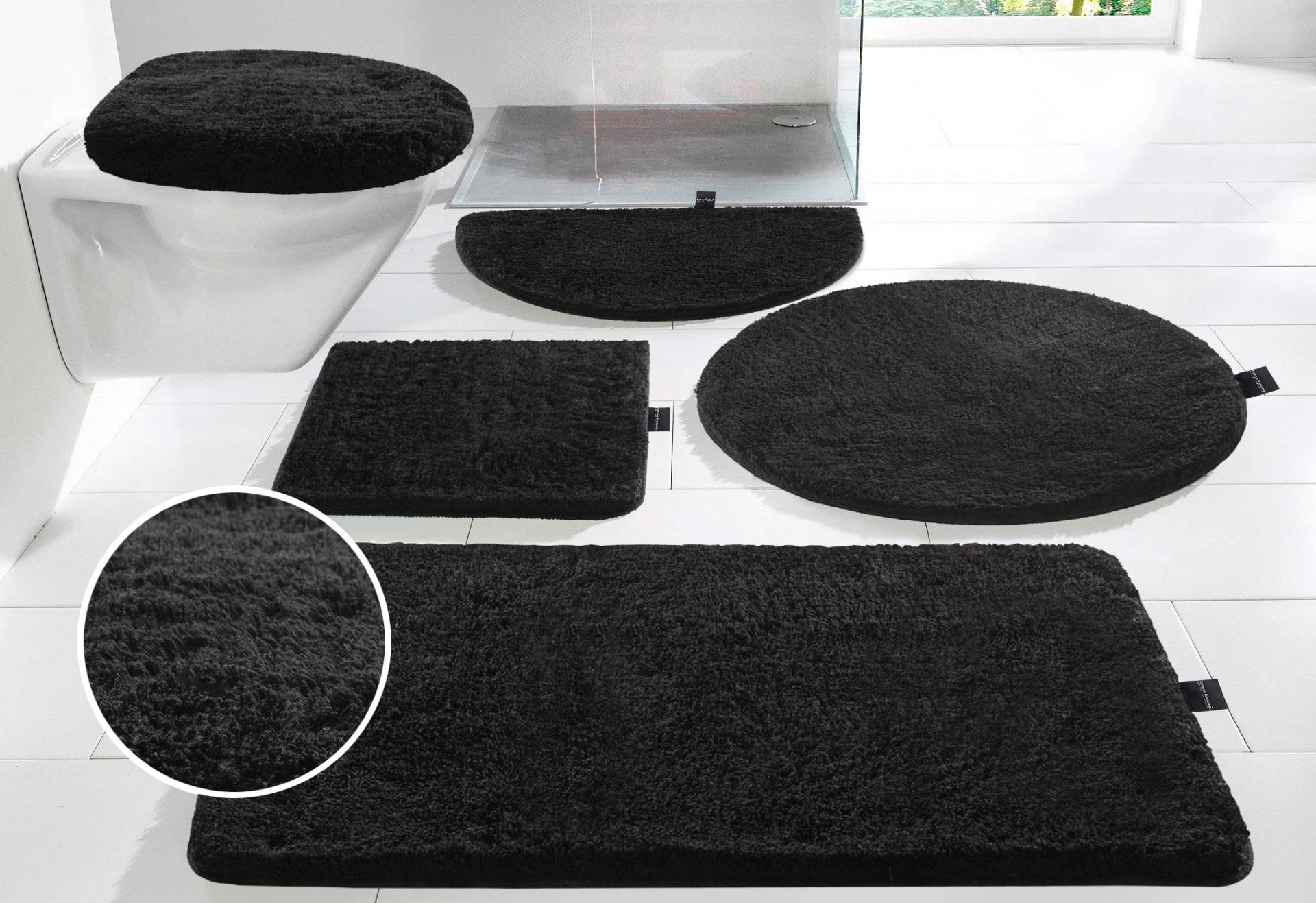 Bruno Banani Badematte "Lana, Badvorleger, Badezimmer Teppich" Höhe 25 mm rutschhemmend beschichtet fußbodenheizungsgeeignet  schnell trocknend  strapazierfähig Badteppich, Badematten, unifarben, auch als 3 teiliges Set & rund von Bruno Banani