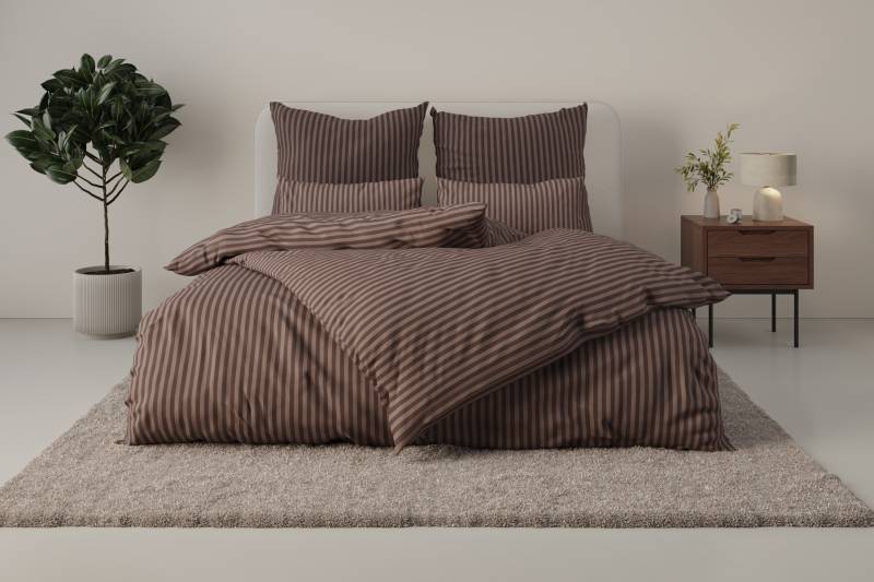 Bruno Banani Bettwäsche "Jassen" 3 tlg. moderne Bettwäsche aus Baumwolle, Bettwäsche mit Streifen-Design von Bruno Banani