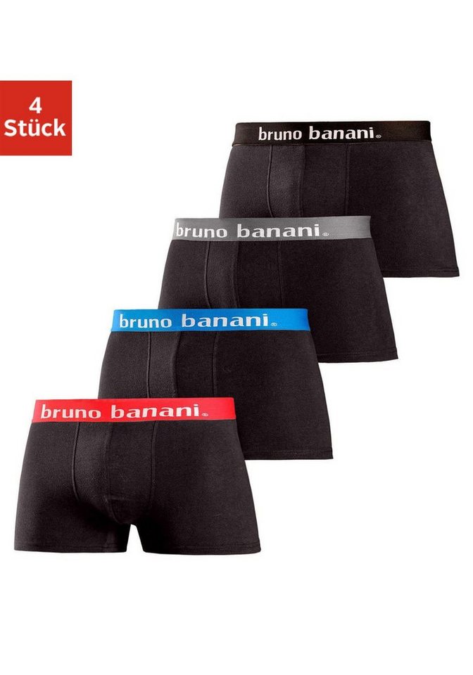Bruno Banani Boxer Boxershorts für Herren (Packung, 4-St) mit Kontrast-Webbund von Bruno Banani