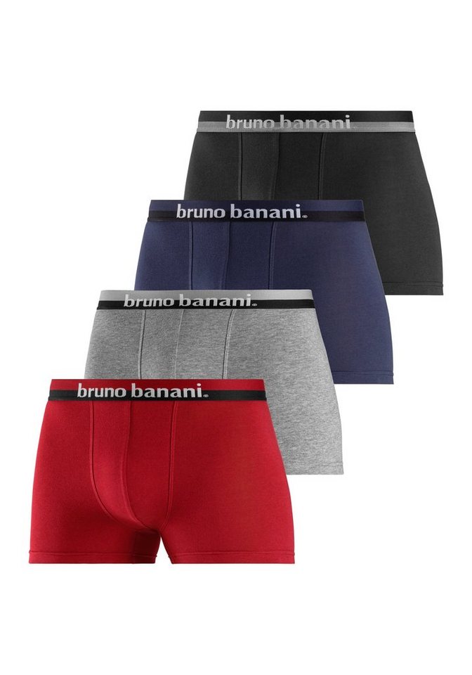 Bruno Banani Boxer (Packung, 4-St) mit erhabenem Logo-Druck auf dem Bund von Bruno Banani