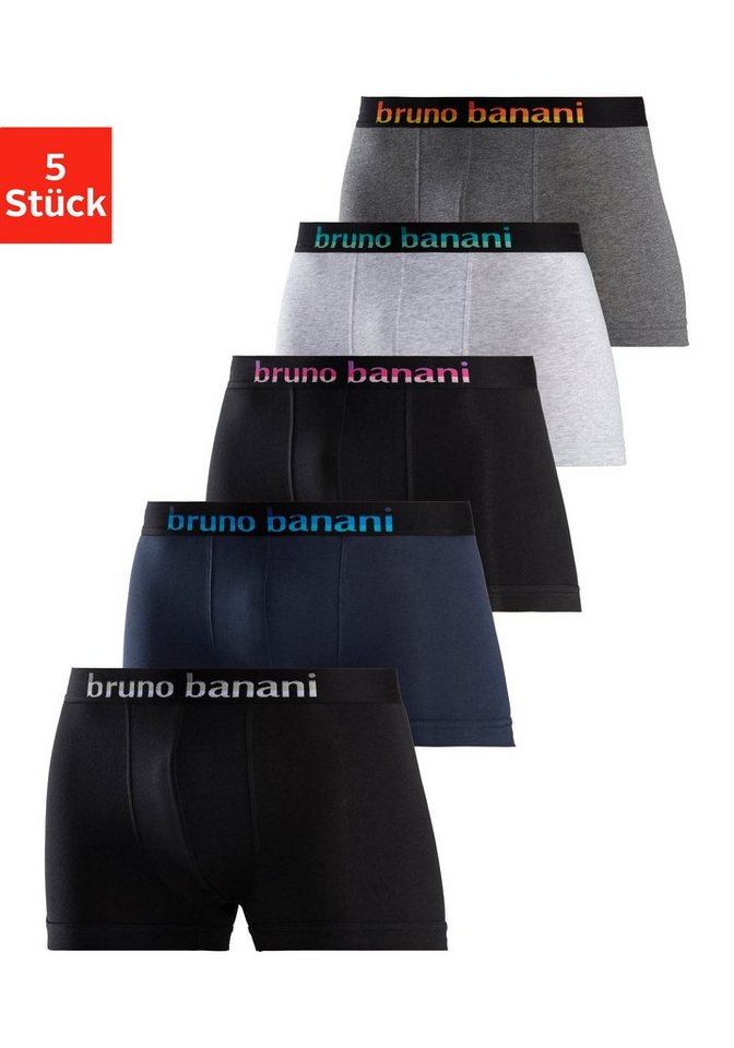 Bruno Banani Boxer Boxershorts für Herren (Packung, 5-St) mit Streifen Logo Webbund von Bruno Banani