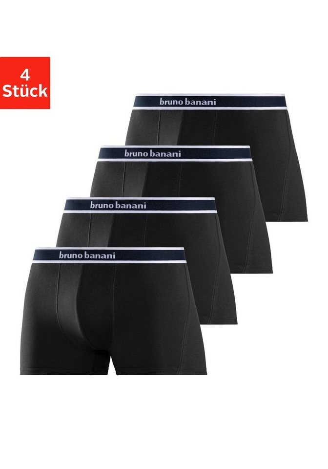 Bruno Banani Boxer Boxershorts für Herren (4er Pack) mit Steifen und Logo im Bund von Bruno Banani