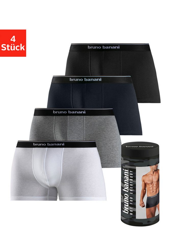 Bruno Banani Boxer Boxershorts für Herren (Dose, 4-St) in der Dose verpackt von Bruno Banani