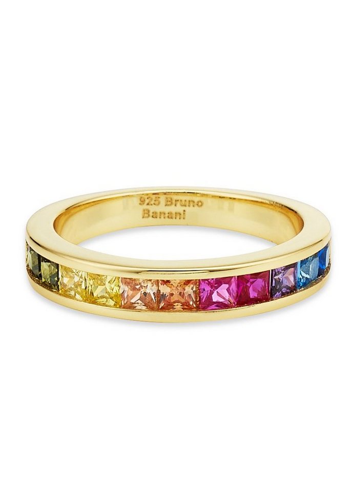 Bruno Banani Fingerring Schmuck Geschenk Silber 925 Damenring Regenbogen, mit Zirkonia (synth) von Bruno Banani