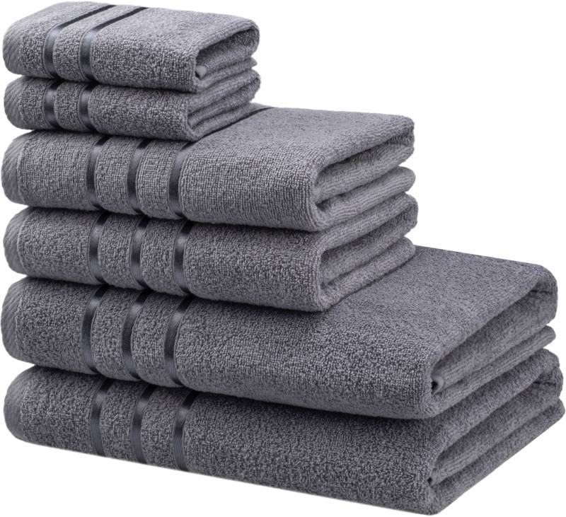 Bruno Banani Handtuch Set "Clement, Duschtücher, Handtücher, Seiftücher" Set mit dezent glänzender Streifenbordüre, einfarbig, aus 100% Baumwolle von Bruno Banani