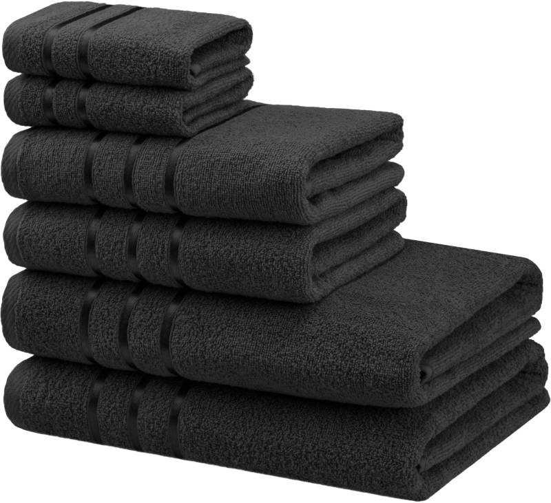 Bruno Banani Handtuch Set "Clement, Duschtücher, Handtücher, Seiftücher" Set mit dezent glänzender Streifenbordüre, einfarbig, aus 100% Baumwolle von Bruno Banani