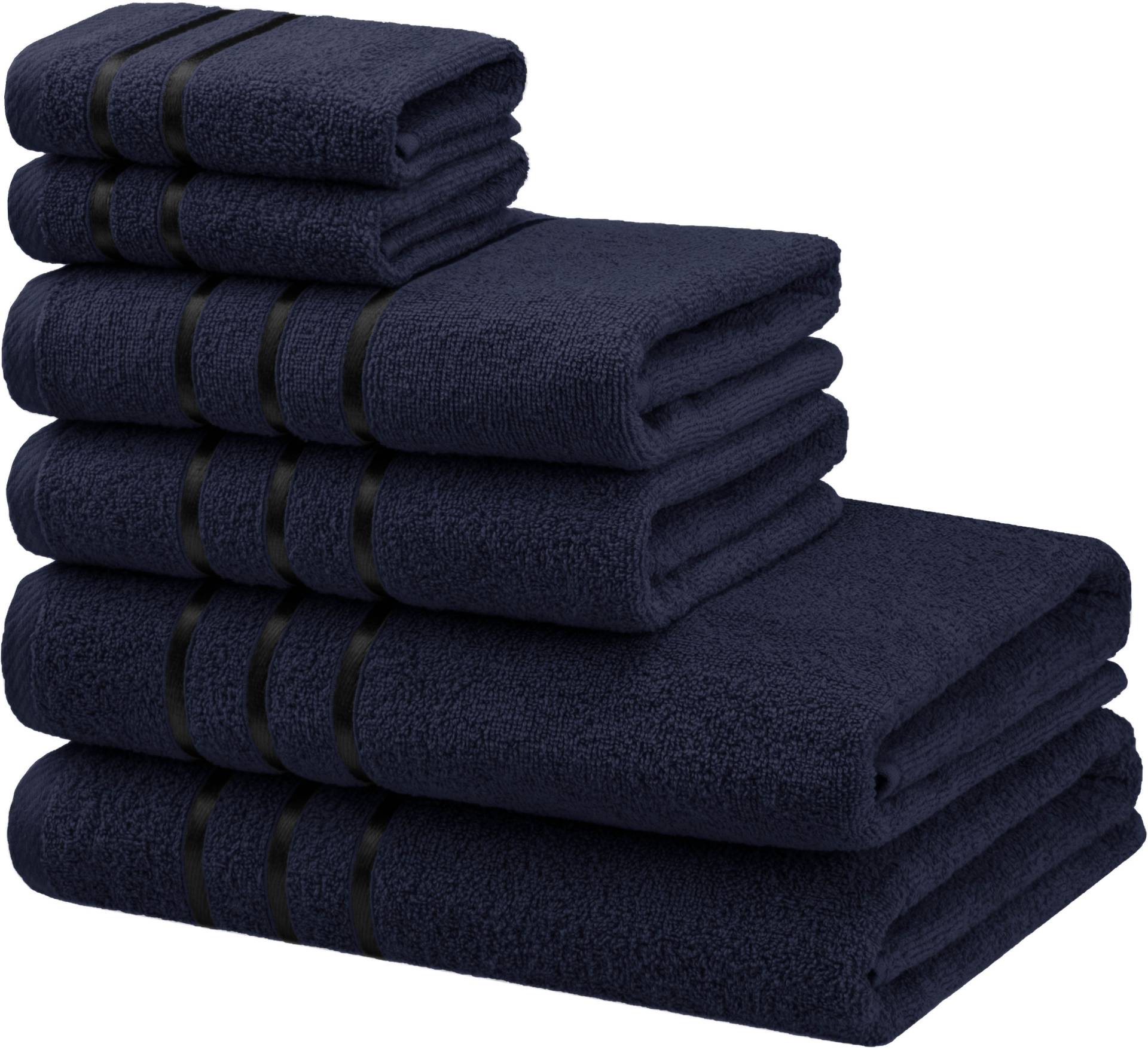 Bruno Banani Handtuch Set "Clement, Duschtücher, Handtücher, Seiftücher" Set mit dezent glänzender Streifenbordüre, einfarbig, aus 100% Baumwolle von Bruno Banani