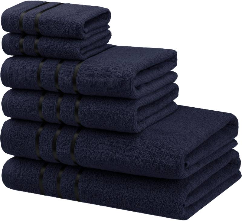 Bruno Banani Handtuch Set "Clement, Duschtücher, Handtücher, Seiftücher" Set mit dezent glänzender Streifenbordüre, einfarbig, aus 100% Baumwolle von Bruno Banani