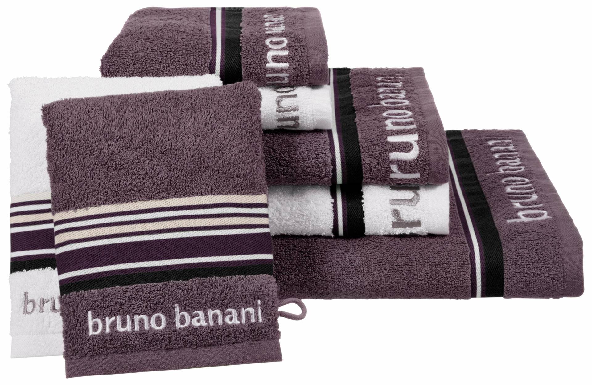 Bruno Banani Handtuch Set "Maja", (Set, 7 St., 1 Duschtuch-2 Handtücher-2 Gästetücher-2 Waschhandschuhe) von Bruno Banani