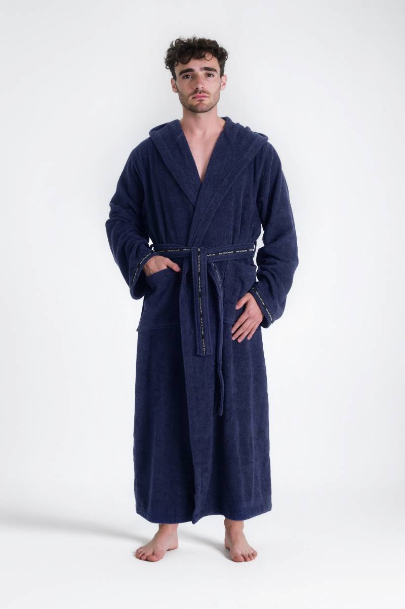 Bruno Banani Herrenbademantel "Danny, Normallänge & Überlänge, auch in extra lang, Hotelbademantel" 1 Stk. tlg., mit Logostreifen, Herren Bademantel aus 100% Baumwolle, S-4XL von Bruno Banani