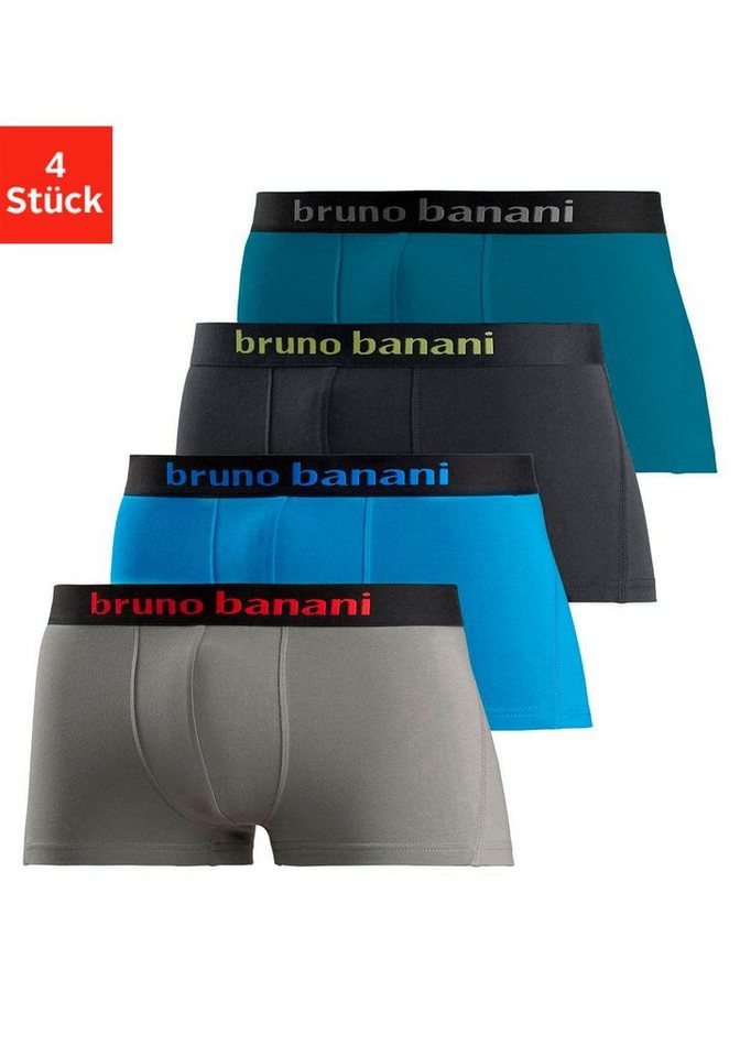 Bruno Banani Boxershorts (Packung, 4-St) in Hipster-Form mit Logo Webbund von Bruno Banani