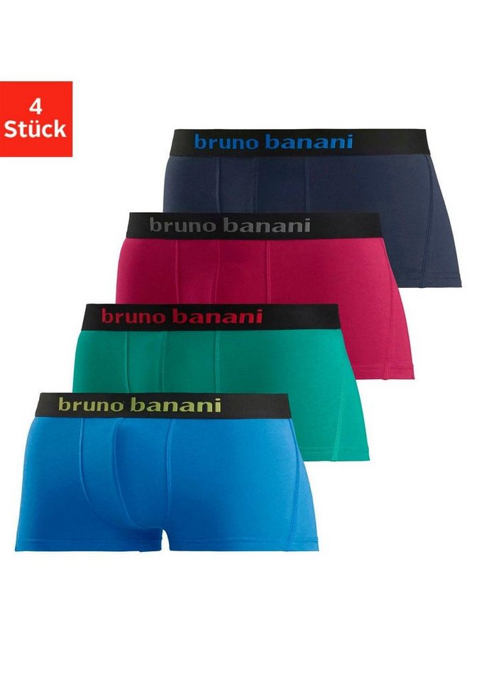 Bruno Banani Boxershorts (Packung, 4-St) in Hipster-Form mit Logo Webbund von Bruno Banani