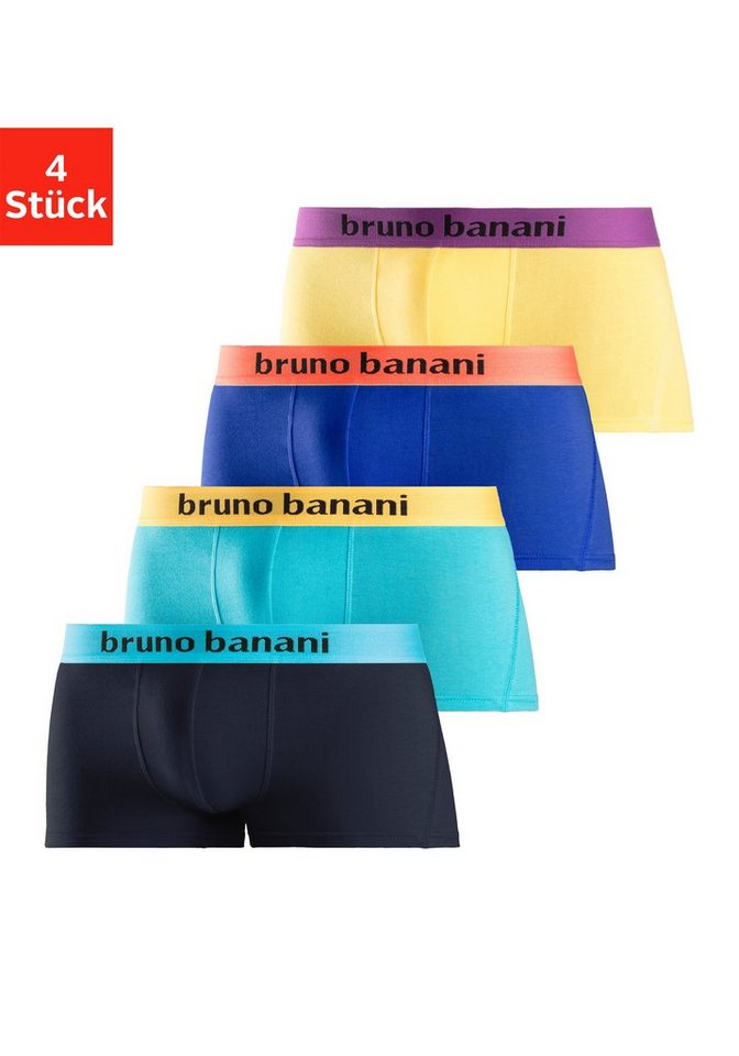 Bruno Banani Boxershorts (Packung, 4-St) in Hipster-Form mit Logo Webbund von Bruno Banani