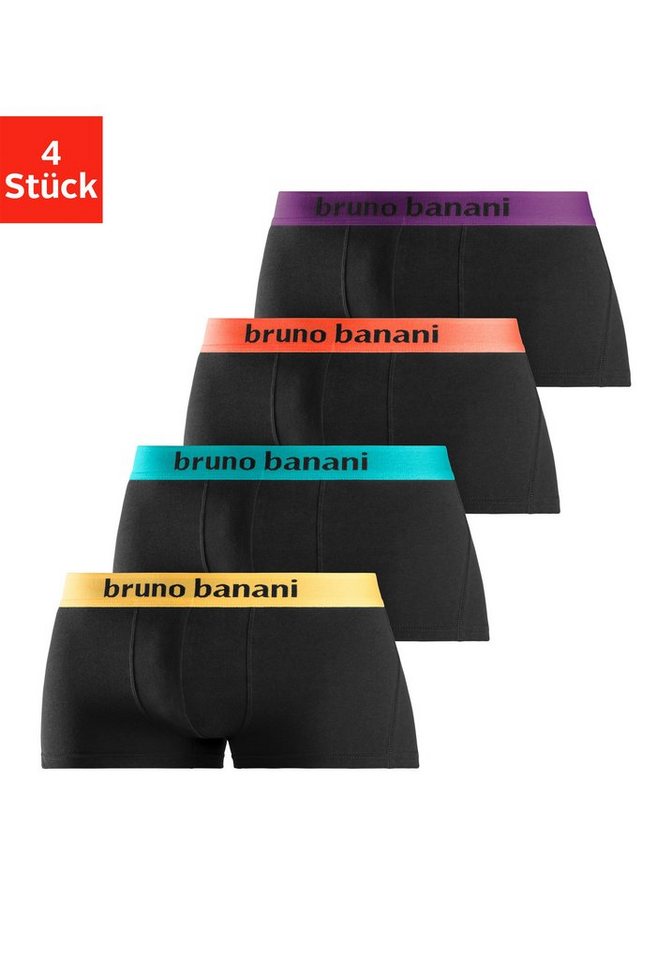 Bruno Banani Boxershorts (Packung, 4-St) in Hipster-Form mit Logo Webbund von Bruno Banani