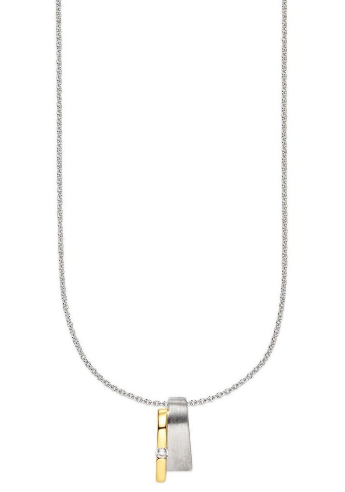 Bruno Banani Kette mit Anhänger Schmuck Geschenk Silber 925 Halsschmuck Halskette Ankerkette, mit Zirkonia (synth) von Bruno Banani