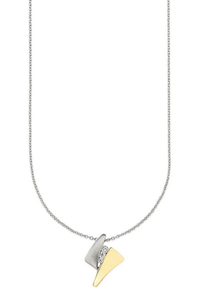 Bruno Banani Kette mit Anhänger Schmuck Geschenk Silber 925 Halsschmuck Halskette Ankerkette, mit Zirkonia (synth) von Bruno Banani