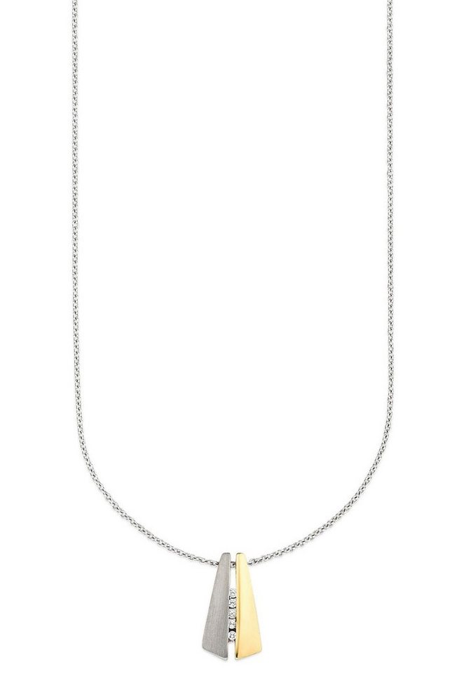 Bruno Banani Kette mit Anhänger Schmuck Geschenk Silber 925 Halsschmuck Halskette Ankerkette, mit Zirkonia (synth) von Bruno Banani