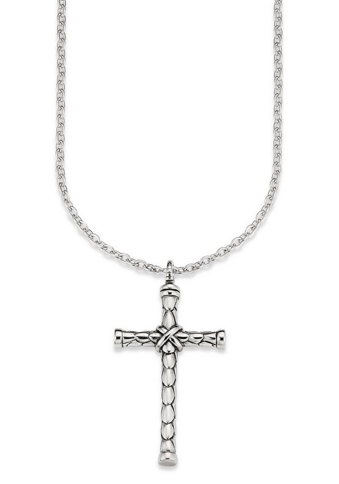 Bruno Banani Kette mit Anhänger Schmuck Geschenk, Halskette Kreuz Ankerkette Silber von Bruno Banani