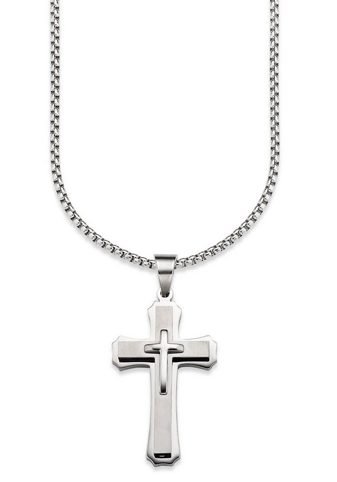 Bruno Banani Kette mit Anhänger Schmuck Geschenk, Halskette Kreuz, Venezianerkette von Bruno Banani