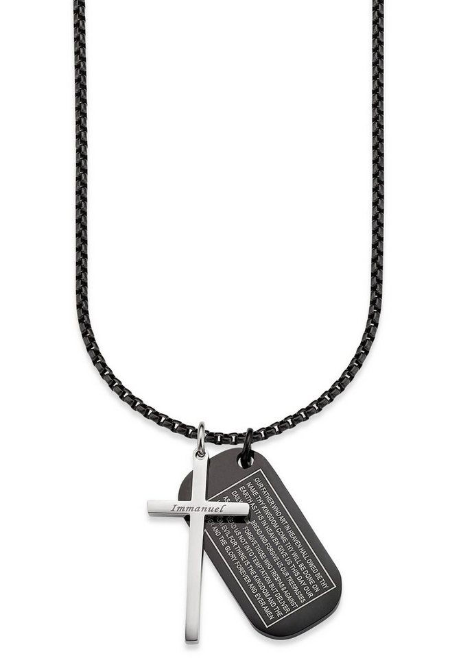 Bruno Banani Kette mit Anhänger Schmuck Geschenk, Halskette Kreuz Vater Unser Venezianerkette von Bruno Banani