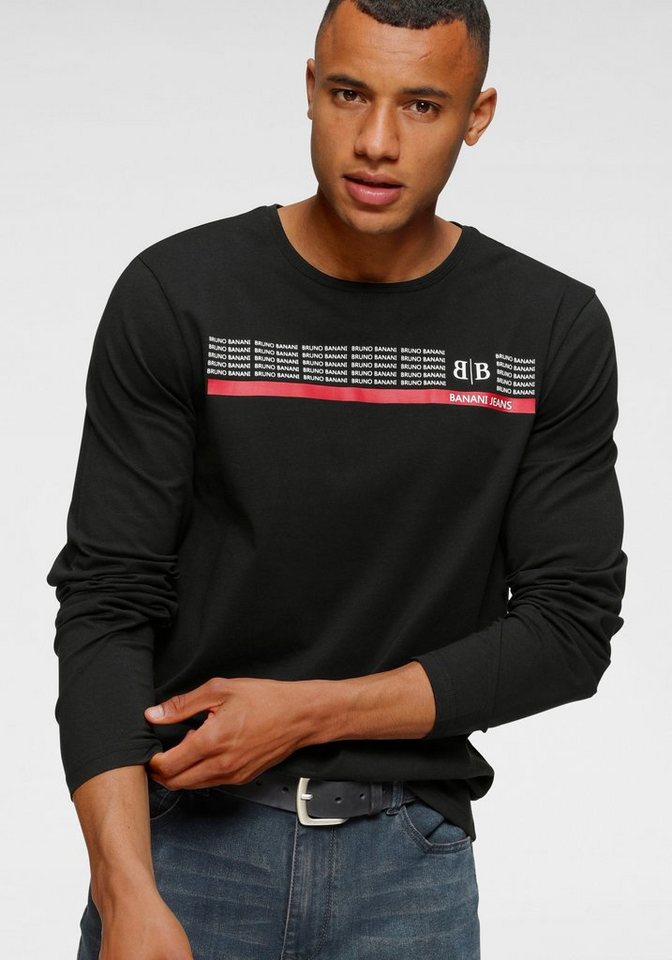 Bruno Banani Langarmshirt schmal geschnitten, mit lässigem und peppigem Aufdruck von Bruno Banani