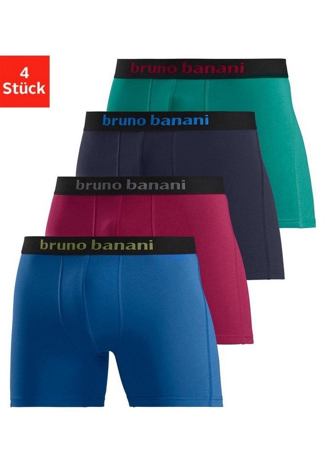 Bruno Banani Langer Boxer (Packung, 4-St) mit auffälligem Logobund von Bruno Banani