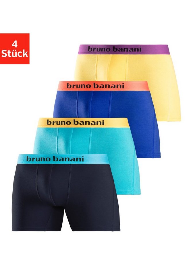 Bruno Banani Langer Boxer (Packung, 4-St) mit auffälligem Logobund von Bruno Banani