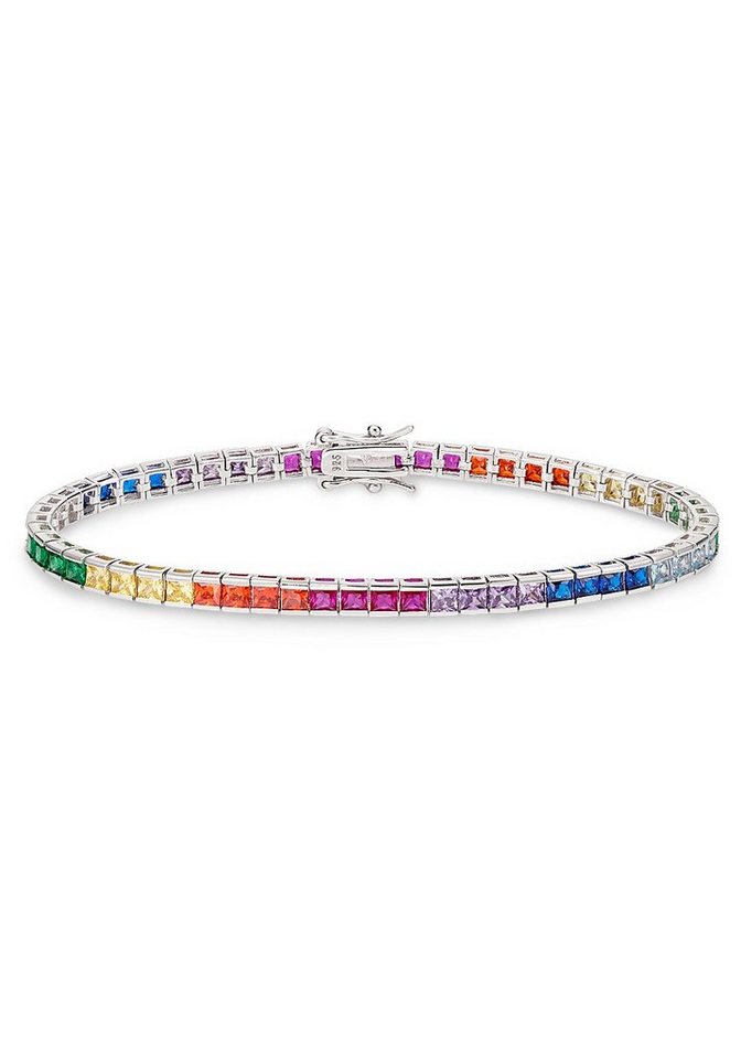 Bruno Banani Armband Schmuck Geschenk Silber 925 Armschmuck Tennisarmband Regenbogen, mit Zirkonia (synth) von Bruno Banani