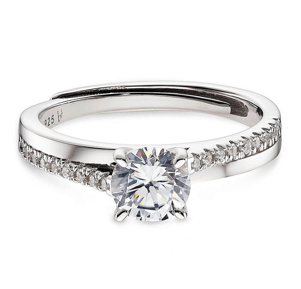 Bruno Banani Solitärring Schmuck Geschenk Verlobungsring rhodiniert, mit Zirkonia (synth) von Bruno Banani