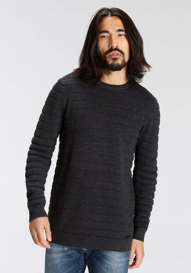 Bruno Banani Strickpullover Stylische Streifenoptik von Bruno Banani