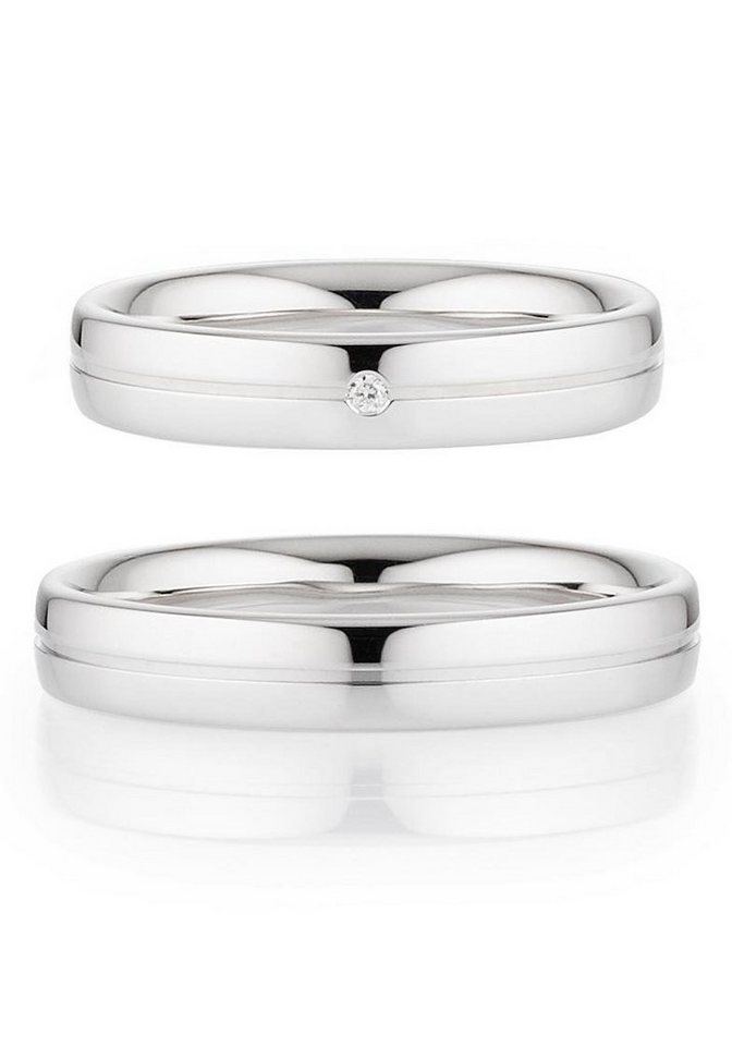 Bruno Banani Trauring Schmuck Geschenk, Ehering Hochzeit Damenring Herrenring, wahlweise mit oder ohne Brillant, Made in Germany von Bruno Banani