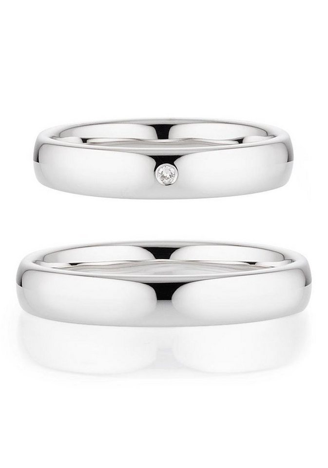 Bruno Banani Trauring Schmuck Geschenk, Ehering Hochzeit Damenring Herrenring, wahlweise mit oder ohne Brillant, Made in Germany von Bruno Banani