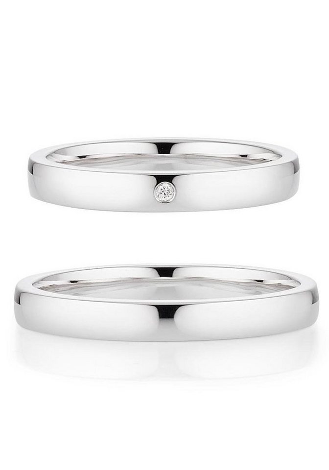 Bruno Banani Trauring Schmuck Geschenk, Ehering Hochzeit Damenring Herrenring, wahlweise mit oder ohne Brillant, Made in Germany von Bruno Banani