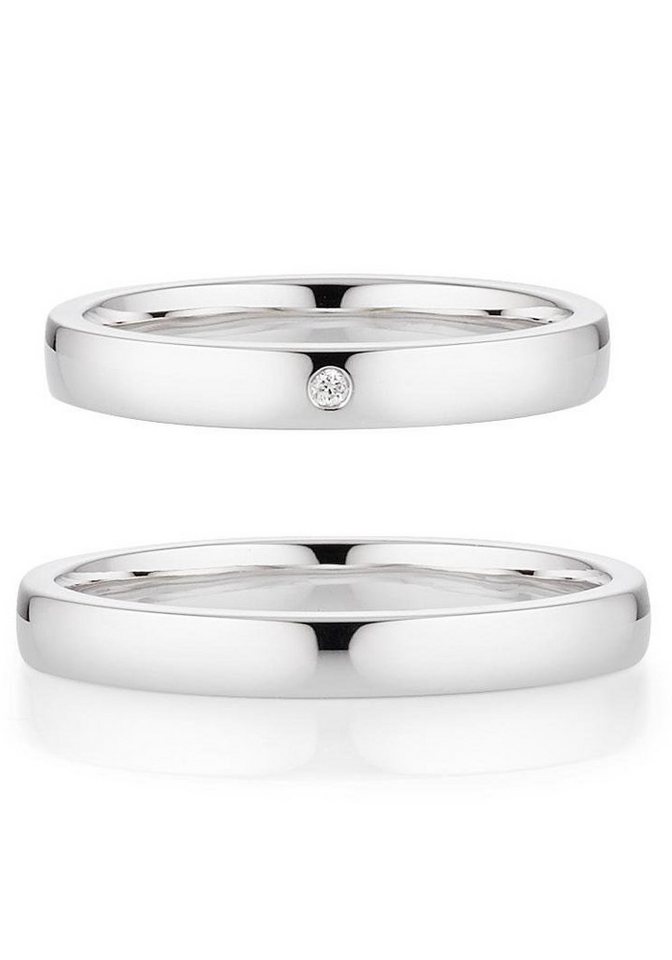 Bruno Banani Trauring Schmuck Geschenk, Ehering Hochzeit Damenring Herrenring, wahlweise mit oder ohne Brillant, Made in Germany von Bruno Banani