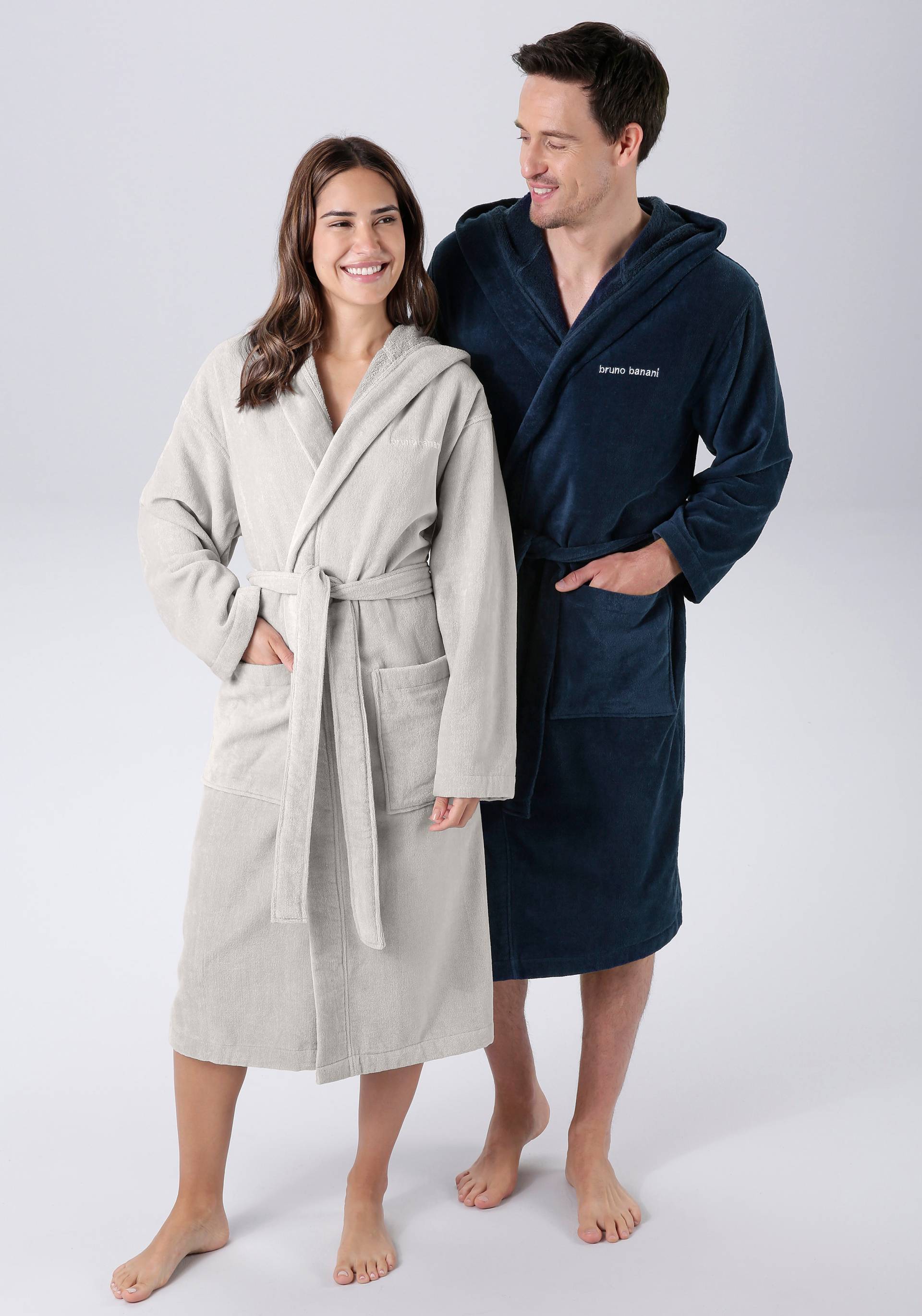 Bruno Banani Unisex-Bademantel "Daniel, ideal für Sauna & Spa, Hotelbademantel, Morgenmantel" 1 Stk. tlg., Damen & Herren Bademantel, lang, mit Taschen, S-5XL von Bruno Banani