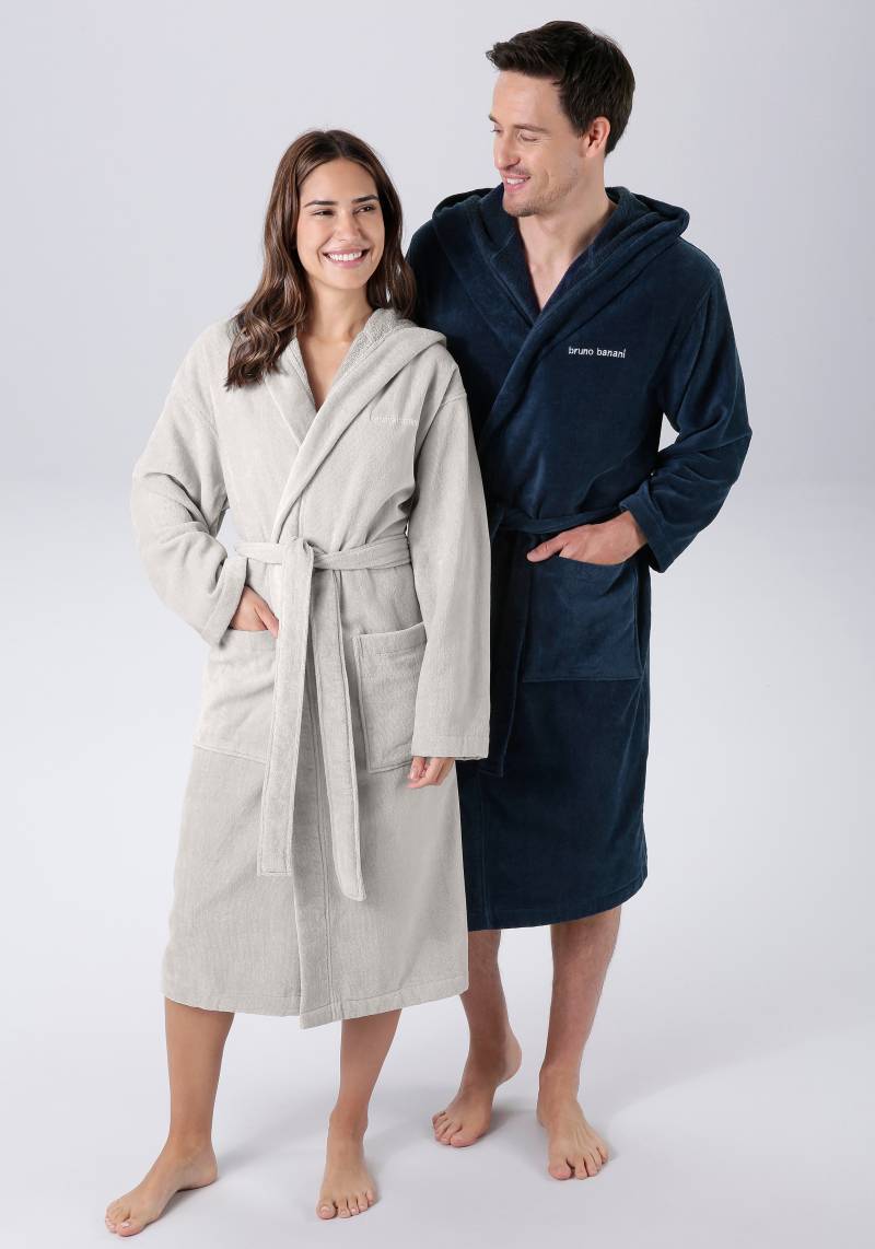 Bruno Banani Unisex-Bademantel "Daniel, ideal für Sauna & Spa, Hotelbademantel, Morgenmantel" 1 Stk. tlg., Damen & Herren Bademantel, lang, mit Taschen, S-5XL von Bruno Banani