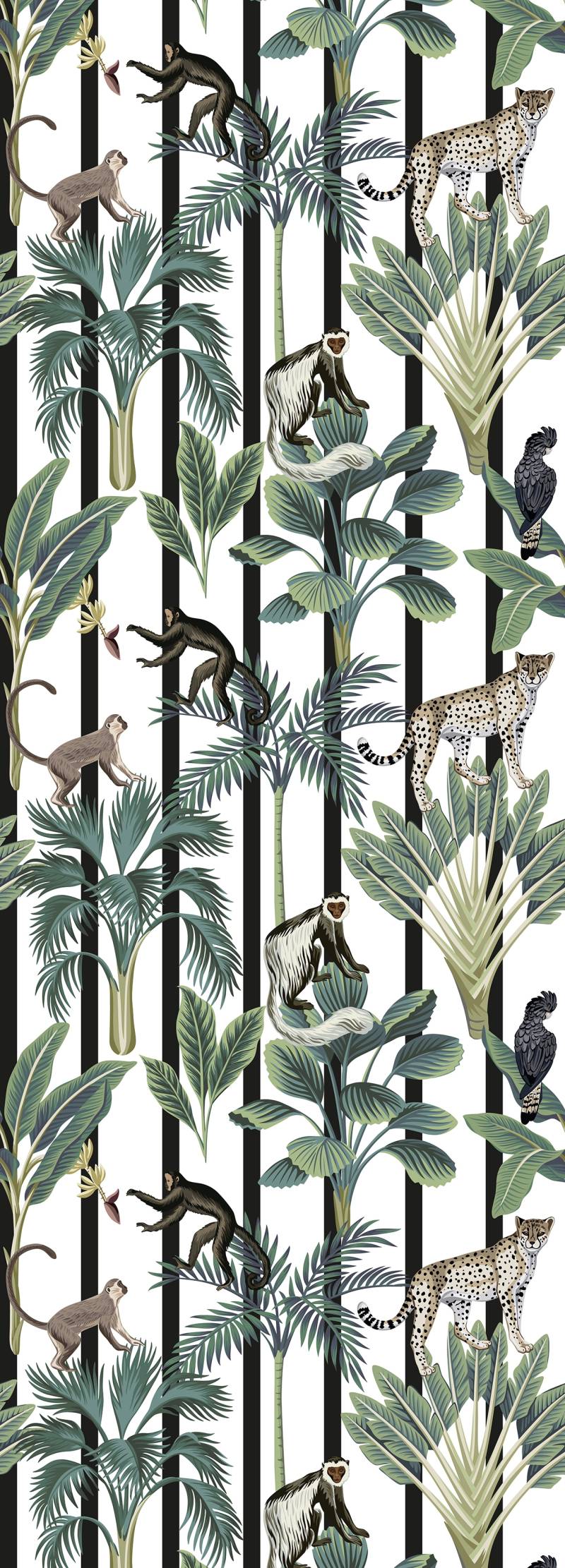 Bruno Banani Vinyltapete "Affen und Bäume" gemustert glatt 90x250cm, selbstklebend, kinderleichte Anbringung, Sticker von Bruno Banani
