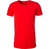 bruno banani Herren T-Shirt rot Mikrofaser unifarben von Bruno Banani