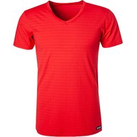 bruno banani Herren T-Shirt rot Mikrofaser unifarben von Bruno Banani