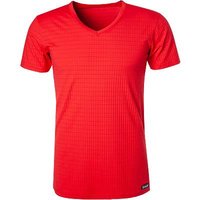 bruno banani Herren T-Shirt rot Mikrofaser unifarben von Bruno Banani