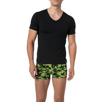 bruno banani Herren T-Shirt schwarz Mikrofaser unifarben von Bruno Banani