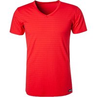 bruno banani Herren T-Shirt rot Mikrofaser unifarben von Bruno Banani