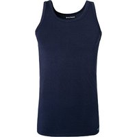 bruno banani Herren Tanktop blau Baumwolle unifarben von Bruno Banani