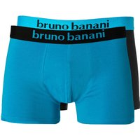 bruno banani Herren Trunks blau Baumwolle unifarben von Bruno Banani