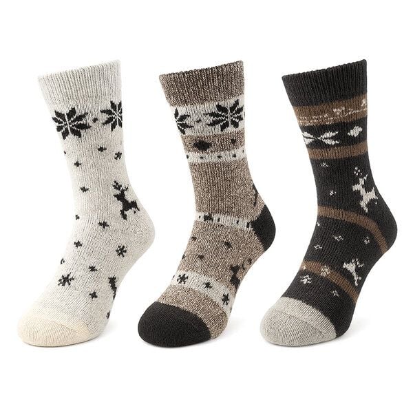 Bruno Barella Alpaka Thermo-Socken 3er-Pack – Extra warme & weiche Wintersocken aus 80% Alpakawolle | Langlebig, kuschelweich & mit winterlichen Rentier-Motiven von Bruno Barella